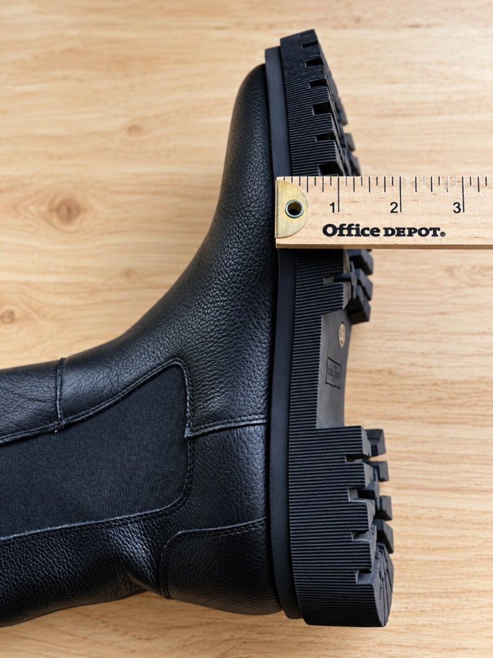 Gianni Bini Black Leather Chelsea Lug Boots Size 6.5 - Picture 10 of 12